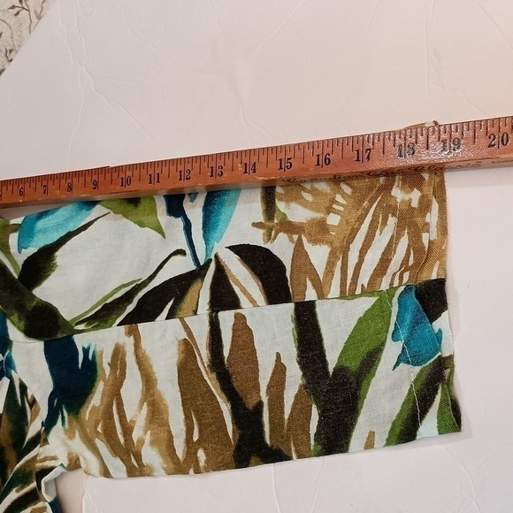 ⭐️Chico's Zip-Front Tropical-Print 3/4 Sleeves 100% Linen Jacket NWT - Picture 13 of 13